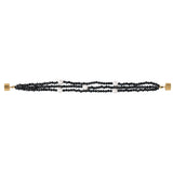 Brățară din Argint 925 Placat cu Aur ( 5.23 grame ) cu Spinel Negru și Perlă de Apă Dulce Albă 140 Carate