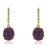 Cercei din Argint 925 Placat cu Aur ( 2.16 grame ) cu Drusă Violet 8.38 Carate