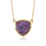 Colier din Argint 925 Placat cu Aur ( 3.97 grame ) cu Drusă Violet 4.96 Carate