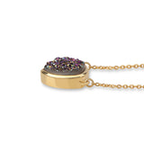 Colier din Argint 925 Placat cu Aur ( 3.97 grame ) cu Drusă Violet 4.96 Carate