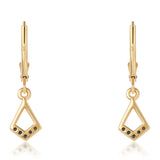 Cercei din Argint 925 Placat cu Aur ( 1.65 grame ) cu Diamant Albastru 0.1 Carate