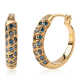 Cercei din Argint 925 Placat cu Aur ( 5.16 grame ) cu Diamant Albastru 0.63 Carate
