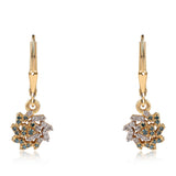 Cercei din Argint 925 Placat cu Aur ( 2.1 grame ) cu Diamant Albastru și Diamant Alb 0.26 Carate