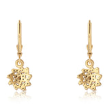 Cercei din Argint 925 Placat cu Aur ( 2.1 grame ) cu Diamant Albastru și Diamant Alb 0.26 Carate