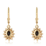Cercei din Argint 925 Placat cu Aur ( 2.89 grame ) cu Spinel Negru și Topaz Alb 2.94 Carate