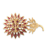 Broşă din Argint 925 Placat cu Aur ( 7.15 grame ) cu Rubin Mozambic și Topaz Alb 8.84 Carate