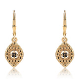 Cercei din Argint 925 Placat cu Aur ( 2.91 grame ) cu Diamant Albastru 0.04 Carate