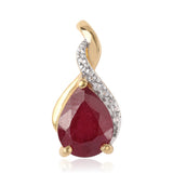 Pandantiv din Argint 925 Placat cu Aur ( 0.64 grame ) cu Rubin Mozambic și Topaz Alb 1.65 Carate