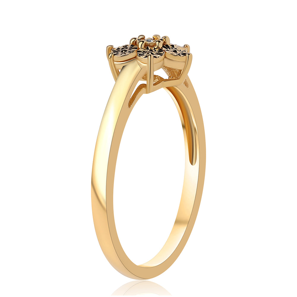 Inel din Argint 925 Placat cu Aur ( 2.42 grame ) cu Diamant Albastru 0.01 Carate