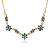 Colier din Argint 925 Placat cu Aur ( 3.38 grame ) cu Diamant Albastru 0.44 Carate