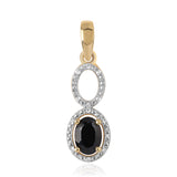 Pandantiv din Argint 925 Placat cu Aur ( 1.37 grame ) cu Spinel Negru și Topaz Alb 1.05 Carate