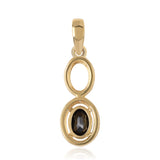 Pandantiv din Argint 925 Placat cu Aur ( 1.37 grame ) cu Spinel Negru și Topaz Alb 1.05 Carate