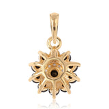 Pandantiv din Argint 925 Placat cu Aur ( 1.14 grame ) cu Spinel Negru și Topaz Alb 1.05 Carate