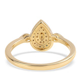 Inel din Argint 925 Placat cu Aur ( 1.76 grame ) cu Diamant Albastru 0.24 Carate