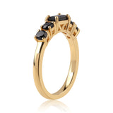 Inel din Argint 925 Placat cu Aur ( 2.2 grame ) cu Spinel Negru 1.04 Carate