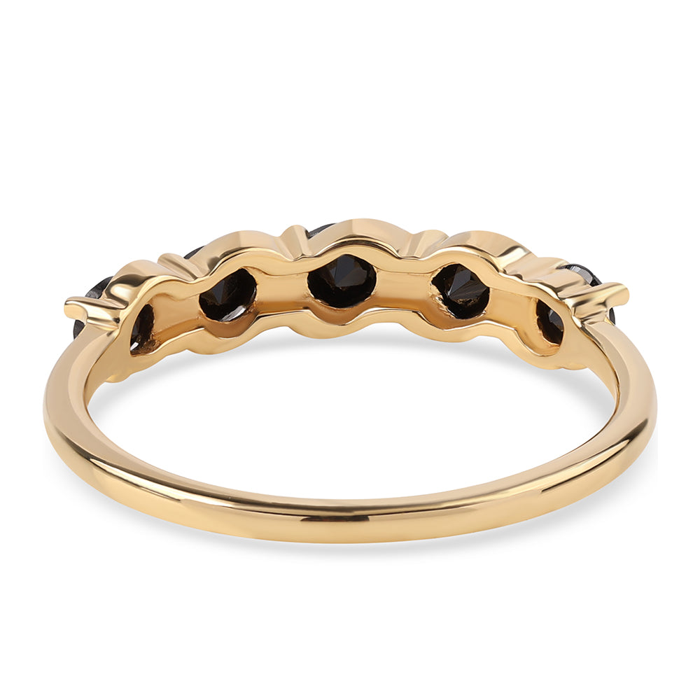 Inel din Argint 925 Placat cu Aur ( 1.94 grame ) cu Spinel Negru 1.16 Carate