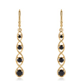 Cercei din Argint 925 Placat cu Aur ( 4.01 grame ) cu Spinel Negru 2.65 Carate