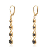 Cercei din Argint 925 Placat cu Aur ( 4.01 grame ) cu Spinel Negru 2.65 Carate