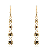Cercei din Argint 925 Placat cu Aur ( 4.01 grame ) cu Spinel Negru 2.65 Carate