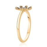 Inel din Argint 925 Placat cu Aur ( 1.88 grame ) cu Diamant Albastru 0.16 Carate