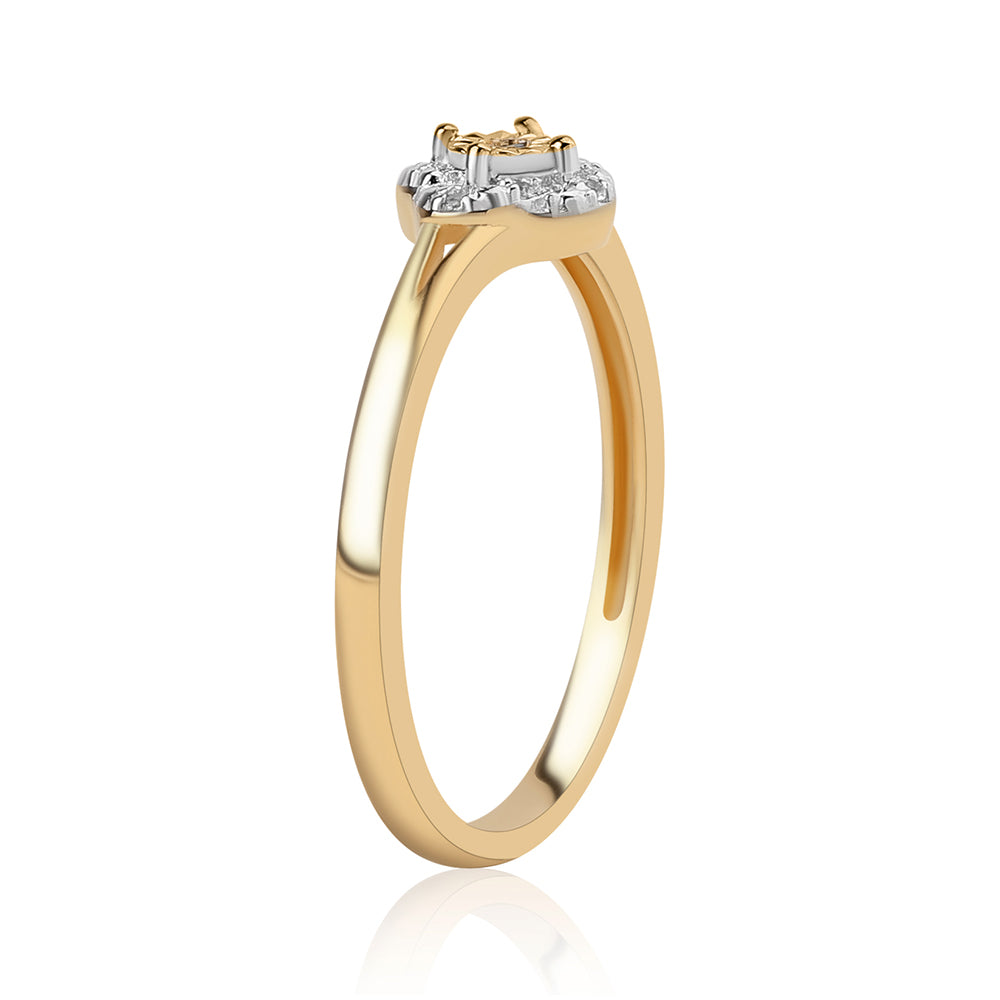 Set din Argint 925 Placat cu Aur ( 4.28 grame ) cu Diamant Albastru și Topaz Alb 0.17 Carate ( Cercei+Inel+Pandantiv )