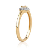 Set din Argint 925 Placat cu Aur ( 4.28 grame ) cu Diamant Albastru și Topaz Alb 0.17 Carate ( Cercei+Inel+Pandantiv )