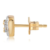 Set din Argint 925 Placat cu Aur ( 4.28 grame ) cu Diamant Albastru și Topaz Alb 0.17 Carate ( Cercei+Inel+Pandantiv )