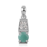 Pandantiv din Argint 925 ( 1.06 grame ) cu Smarald Brazilian și Topaz Alb 0.4 Carate