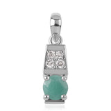 Pandantiv din Argint 925 ( 1.06 grame ) cu Smarald Brazilian și Topaz Alb 0.4 Carate