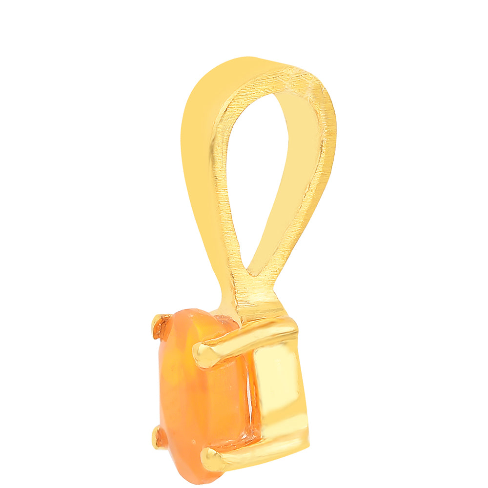 Pandantiv din Argint 925 Placat cu Aur ( 0.34 grame ) cu Opal de Foc 0.14 Carate