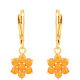 Cercei din Argint 925 Placat cu Aur ( 1.85 grame ) cu Opal de Foc 1.02 Carate