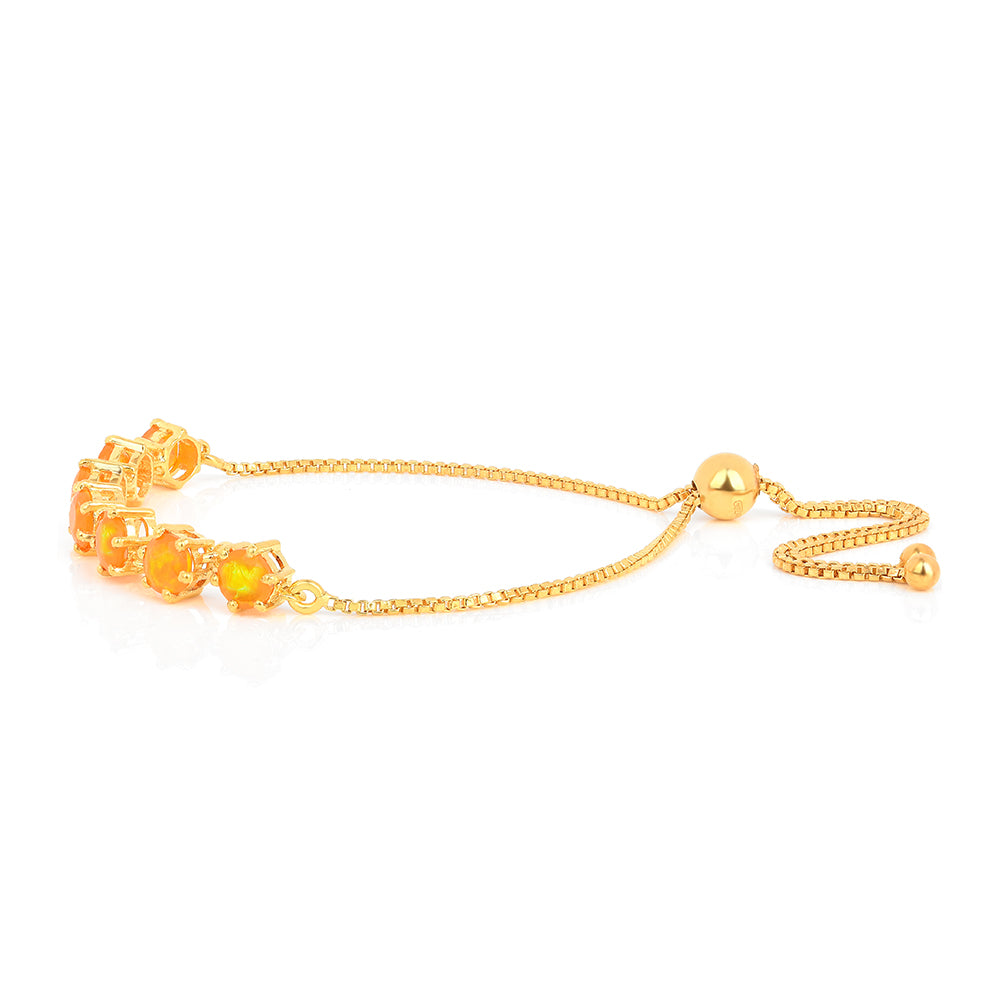 Brățară din Argint 925 Placat cu Aur ( 3.86 grame ) cu Opal de Foc 2.13 Carate