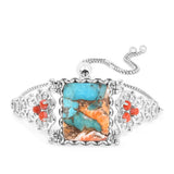 Brățară din Argint 925 ( 8.7 grame ) cu Turcoaz Oyster și Coral Roșu 17.47 Carate