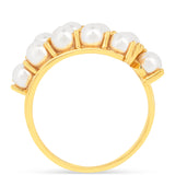 Inel din Argint 925 Placat cu Aur ( 1.95 grame ) cu Perlă de Apă Dulce Crem 5.03 Carate