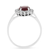 Inel din Argint 925 ( 1.84 grame ) cu Rubin Thailandez și Zircon Alb 2.38 Carate