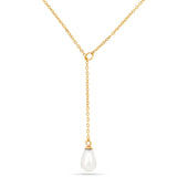Colier din Argint 925 Placat cu Aur ( 2.95 grame ) cu Perlă de Apă Dulce Crem 3.08 Carate