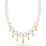 Colier din Argint 925 Placat cu Aur ( 4.47 grame ) cu Perlă de Apă Dulce Crem 117.62 Carate