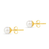 Set din Argint 925 Placat cu Aur ( 0.63 grame ) cu Perlă de Apă Dulce Crem 83.5 Carate ( Cercei+Brățară )