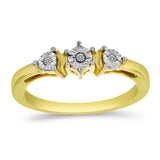 Inel din Argint 925 Placat cu Aur ( 2.1 grame ) cu Diamant Alb 0.02 Carate