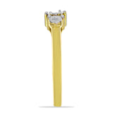 Inel din Argint 925 Placat cu Aur ( 2.1 grame ) cu Diamant Alb 0.02 Carate