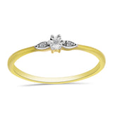 Inel din Argint 925 Placat cu Aur ( 1.72 grame ) cu Diamant Alb 0.02 Carate