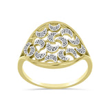 Inel din Argint 925 Placat cu Aur ( 4.12 grame ) cu Diamant Alb 0.1 Carate