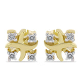 Cercei din Argint 925 Placat cu Aur ( 1.02 grame ) cu Diamant Alb 0.06 Carate