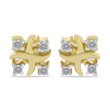 Cercei din Argint 925 Placat cu Aur ( 1.02 grame ) cu Diamant Alb 0.06 Carate