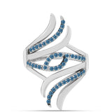 Inel din Argint 925 ( 5.38 grame ) cu Diamant Albastru 0.38 Carate