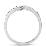 Inel din Argint 925 ( 5.38 grame ) cu Diamant Albastru 0.38 Carate
