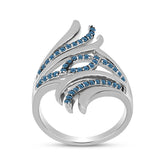 Inel din Argint 925 ( 5.38 grame ) cu Diamant Albastru 0.38 Carate