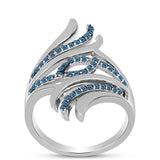 Inel din Argint 925 ( 5.38 grame ) cu Diamant Albastru 0.38 Carate