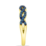 Inel din Argint 925 Placat cu Aur ( 1.97 grame ) cu Diamant Albastru 0.3 Carate