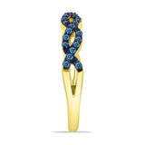 Inel din Argint 925 Placat cu Aur ( 1.97 grame ) cu Diamant Albastru 0.3 Carate